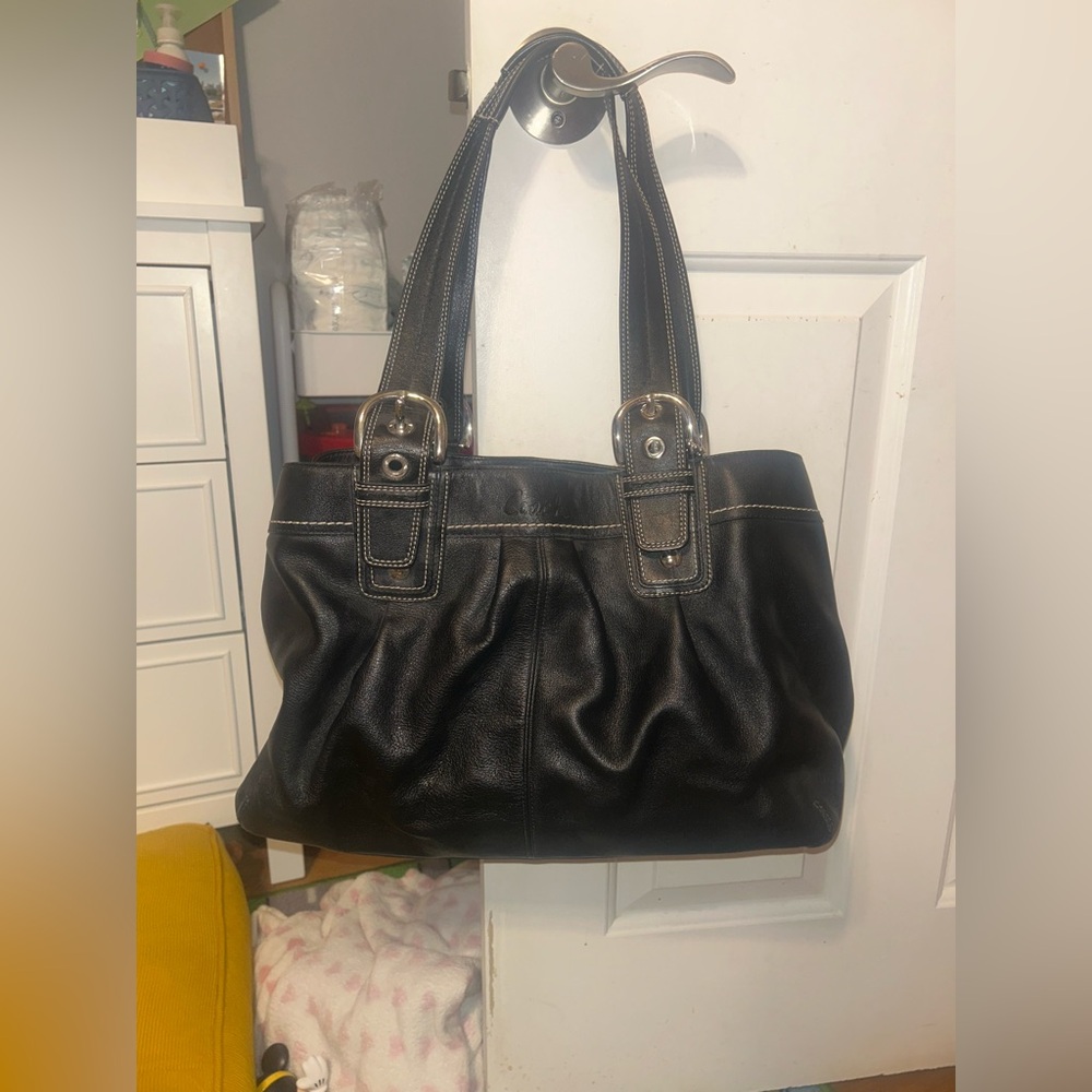 Coach Black Leather Women's Bag